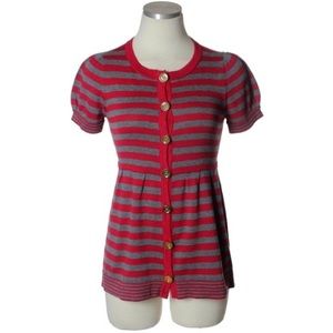 Y2K Juicy Couture Red and Gray Striped Sweater